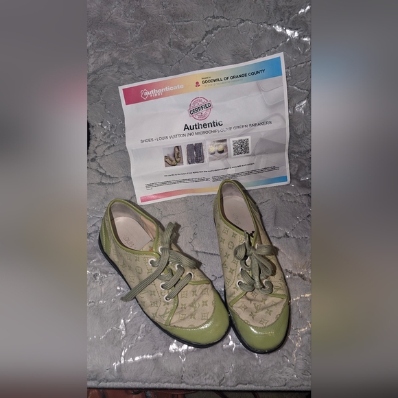 Louis Vuitton Green Shoes Resoled 36.5 COA - Picture 5 of 10